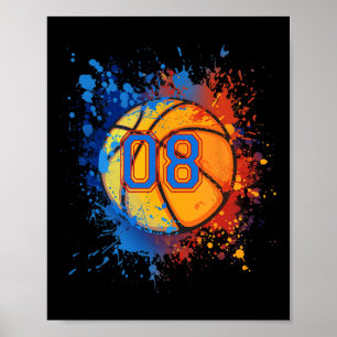 8 Years Old 8th Birthday Basketball Gift For Boys Poster