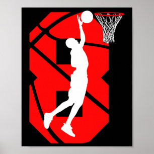 8 years Old 8th Birthday Boy Basketball lovers Poster