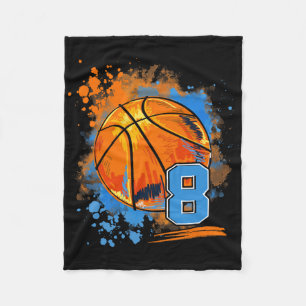 8 Years Old 8th Birthday Bysketbyll Fleece Blanket