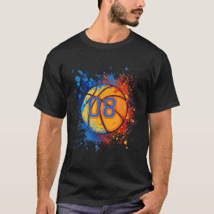 8 Years Old 8th Birthday Bysketbyll Gift For Boys T-Shirt