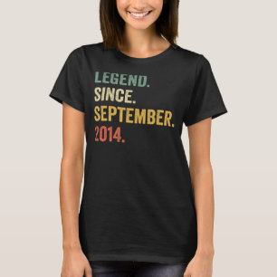 8 Years Old 8th Birthday Legend Since September 2 T-Shirt
