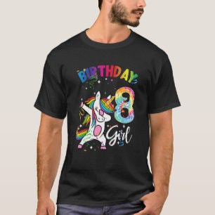 8 Years Old 8th Birthday Tie Dye Unicorn Dabbing P T-Shirt