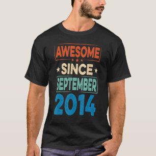 8 Years Old Awesome September 2014 8th Birthday Bo T-Shirt