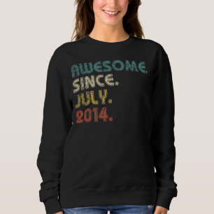 8 Years Old  Awesome Since July 2014 8th Birthday Sweatshirt