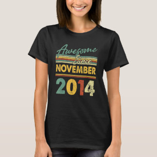 8 Years Old  Awesome Since November 2014 8th Birth T-Shirt