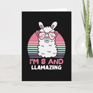 8 Years Old Bday Llamazing 8th Birthday Llama Card