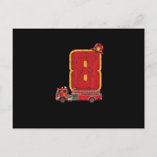 8 Years Old Birthday Boy Gifts Firefighter Holiday Postcard