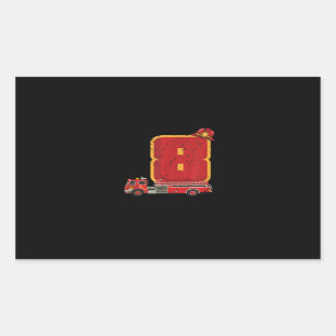 8 Years Old Birthday Boy Gifts Firefighter Rectangular Sticker
