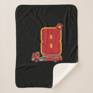 8 Years Old Birthday Boy Gifts Firefighter Sherpa Blanket