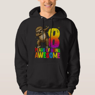 8 Years Old Birthday Sloth Dabbing 8th Birthday Sl Hoodie