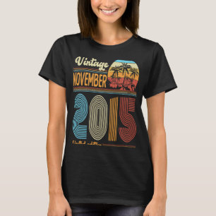 8 Years Old Birthday Vintage November 2015 Girls T-Shirt