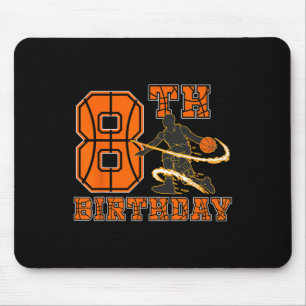 8 Years Old Bysketbyll Player 8th Birthday Boy Son Mouse Pad
