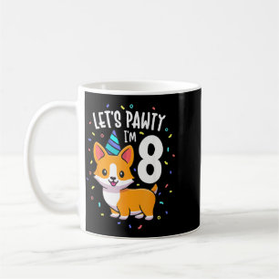 8 Years Old Corgi Dog Lover 8th Birthday Party Coffee Mug