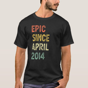 8 Years Old Epic Since April 2014 8th Birthday Boy T-Shirt