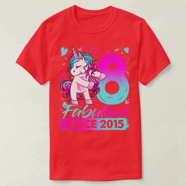 8 Years Old Flossing Unicorn Gifts 8th Birthday Gi T-Shirt (Design Front)