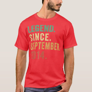8 Years Old Gifts Legend Since September 2014 8th T-Shirt