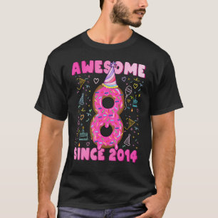 8 Years Old Girl Family Party Donut 8th Birthday T-Shirt