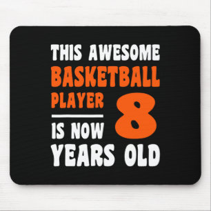 8 Years Old Happy 8th Birthday Bysketbyll 8th Birt Mouse Pad