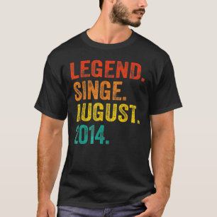 8 Years Old Legend Since August 2014 8th Birthday T-Shirt