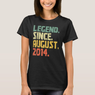 8 Years Old  Legend Since August 2014 8th Birthday T-Shirt