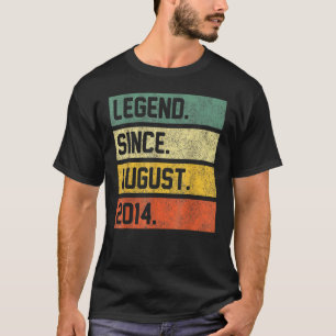 8 Years Old Legend Since August 2014 8th Birthday T-Shirt