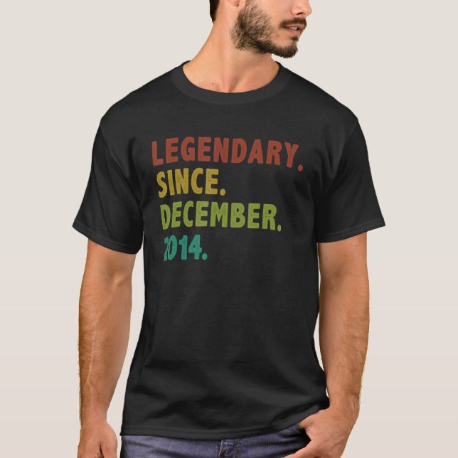 8 Years Old Legend Since December 2014 8th Birthda T-Shirt (Front)