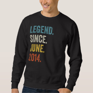 8 Years Old Legend Since June 2014 8th Birthday Sweatshirt