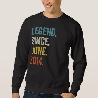 8 Years Old Legend Since June 2014 8th Birthday Sweatshirt
