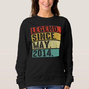 8 Years Old Legend Since May 2014 8th Birthday Sweatshirt