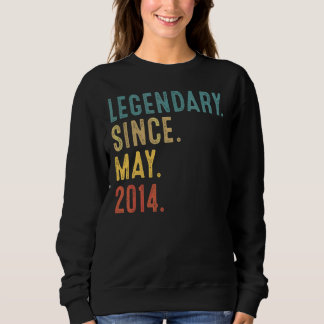 8 Years Old Legend Since May 2014 8th Birthday Sweatshirt