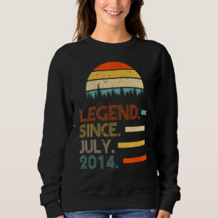 8 Years Old Retro Birthday Legend Since July 2014 Sweatshirt