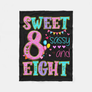 8 Years Old Sweet Sy And Eight Birthday Girl Donut Fleece Blanket