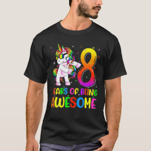 8 Years Old Unicorn Flossing 8Th Birthday Girl Uni T-Shirt