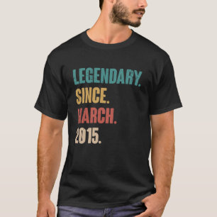 8 Years Old Vintage 2015 Birthday March 8th Decora T-Shirt