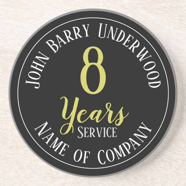 8 Years Service Staff Award Coaster (Front)