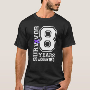 8 Years Survivor I Wear Purple Ribbon Lupus Awaren T-Shirt