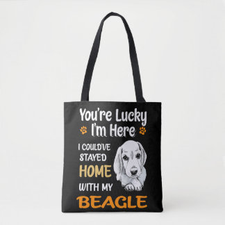 8 You Are Lucky Home With My Beagle Tote Bag