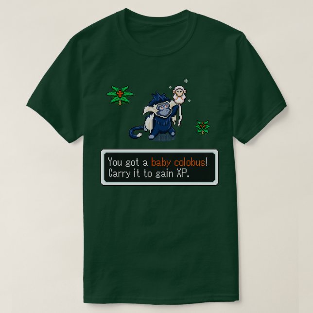 8bit Allomother Colobus T-Shirt (Design Front)