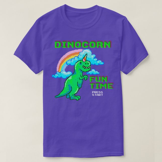 8Bit Dinocorn Fun Time T-Shirt (Design Front)