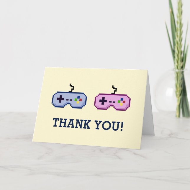 8bit Gamer Gender Reveal Thank You (Front)