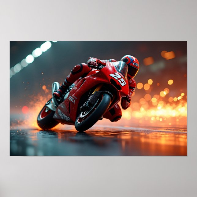 8K MotoGP Elite: High-Velocity Superbike Digital Poster (Front)