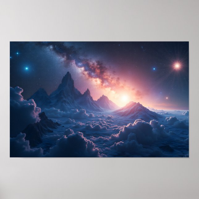 8K Multiverse Horizons: Milky Way & Parallel Dimen Poster (Front)