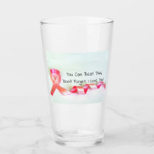 8oz Breast Cancer Water Glass By Zazz_it