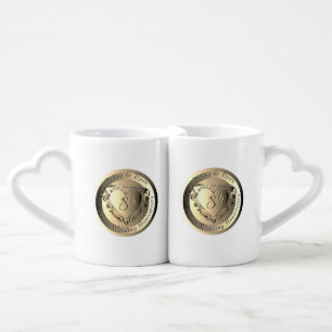 8th,19th Bronze Medallion ImageWedding Anniversary Coffee Mug Set