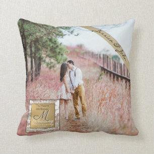 8th,19th Bronze Wedding Anniversary Custom Photo Cushion