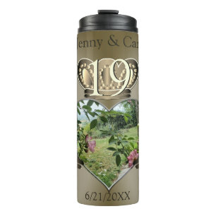 8th,19th Photo Anniversary Claddaugh    Thermal Tumbler