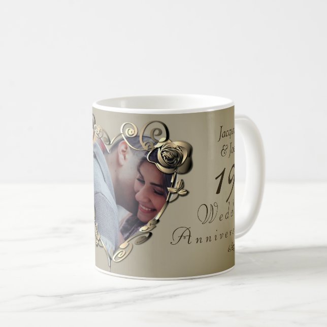 8th,19th Wedding Anniversary Coffee Mug (Front Right)