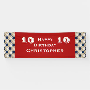 8th, 9th, 10th, 11th Birthday Party Baseball Banner