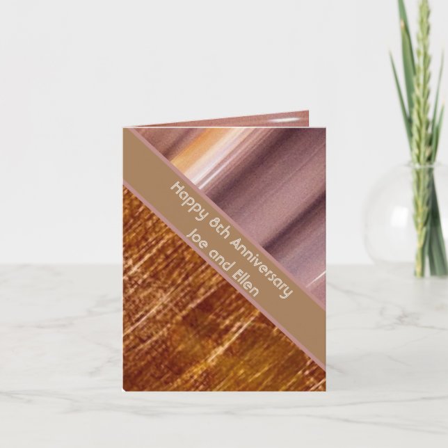 8th Anniversary, Bronze and Pottery  Card (Front)