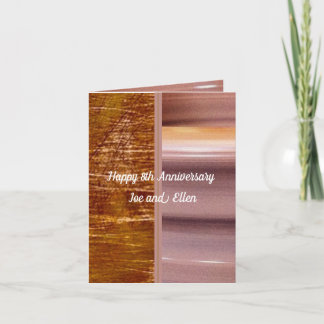 8th Anniversary, Bronze and Pottery Card